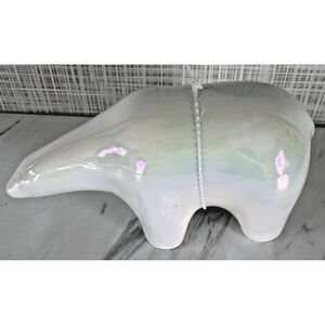 St. Nicholas Square Iridescent Polar Bear 9" x‎ 4" Accent Piece Christmas BxM&V
